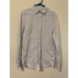 Bar III Slim Fit Stretch Check Button Down Shirt Mens Size 15-15 1/2 Medium I9